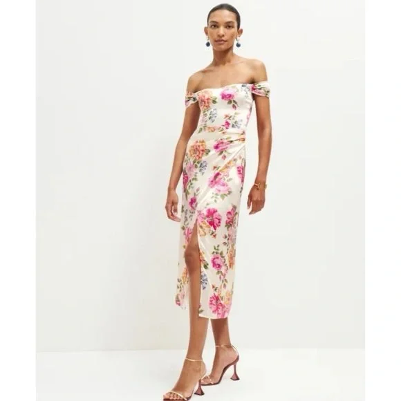 knee length dresses for ladies Mini Butterflies Midi Dress in Navy main image 0